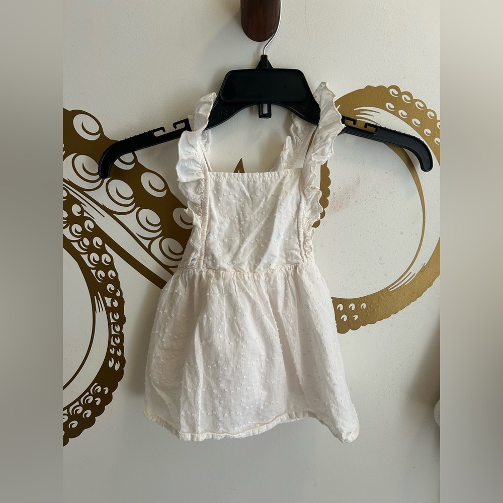 White Ruffled Baby pinafore Dress